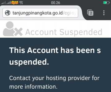 Inilah website resmi Kota Tanjungpinang yang telah lima hari tidak bisa diakses. 