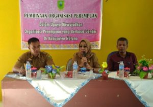 Kadis Sosial PPPA Natuna Hj. Kartina Riauwita, saat membuka secara resmi kegiatan Pembinaan Organisasi Perempuan.