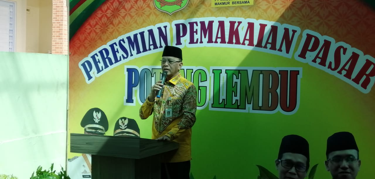 Wali Kota Tanjungpinang Syahrul saat menyampaikan kata sambutan di peresmian pemakaian Pasar Potong Lembu, Kamis (30/1).