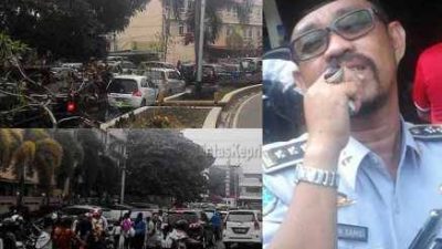 Jalan Didepan Sekolah Pelnus Macet Disebabkan Parkir Sembarangan