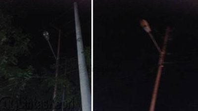 lampu penerangan jalan umum (PJU) di sejumlah titik jalan Kota Tanjungpinang banyak tidak menyala