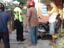 Ngebut Pengendara Sepeda Motor Terkapar Tabrak Bahu Jalan