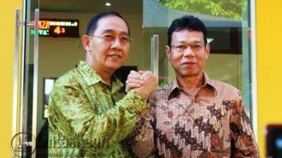 Surya Pranata salam komando bersama Hamzah Kepala Rudenim Tanjungpinang yang baru