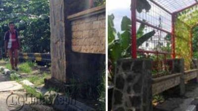 Bangunan taman permanen diatas trotoar Jl Dipegoro dan di Jl Ketapang, hasil karya Dinas Kebersihan, Pertamanan dan Pemakaman Kota Tanjungpinang yang melanggar UU LLAJ.