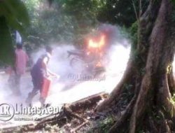 Motor Seorang Pelajar Terbakar Ditanjakan Jalan