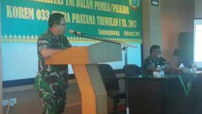 Korem 033/WP Gelar Kegiatan Pembinaan Netralitas TNI