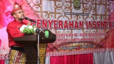848 Ketua RT/RW di Tanjungpinang Terima Dana Insentif Triwulan I