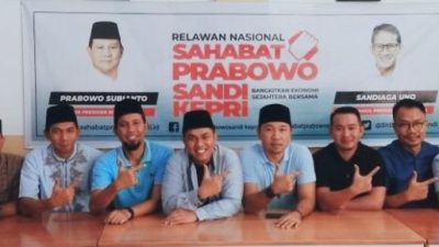 Di Kepri Sudah Terbentuk Tim Relawan Sahabat Prabowo Sandi