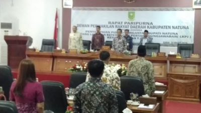 DPRD Natuna Dengarkan Penyampaian Pidato Bupati tentang LKPJ Kada TA 2018