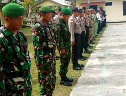 Koramil 03/Sedanau bersama Polsek Bunguran Barat Gelar Apel Pengamanan Pemilu