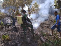 Babinsa Kelarik Air Mali Bantu Warga Padamkan Kebakaran Kebun Cengkeh Seluas 3 Hektare