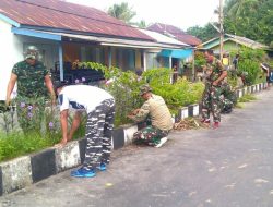 Koramil 03/Sedanau Ikut Goro Bersih Jalan bersama Masyarakat