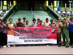 Anggota Koramil 07/Palmatak Ikut Goro dan Baksos HUT Bhayangkara ke 73