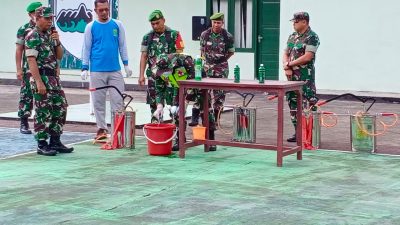 Tugas Militer Selain Perang, Kodim 0318/Natuna Sosialisasikan Pembuatan Disinfektan