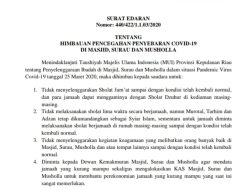 Antisipasi Covid-19, Wali Kota Tanjungpinang Keluarkan Edaran untuk Masjid dan Musholla