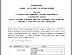 Lihat, Ini Daftar Anggota PPS Natuna Terpilih 2020 dan Jadwal Pelantikannya