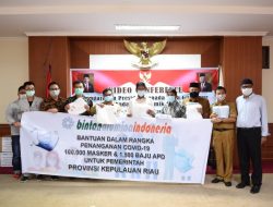 Isdianto Terima Bantuan 100 Ribu Masker dan 1.500 APD dari PT.BAI