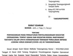 Wali Kota Tanjungpinang Perpanjang SE Pengaturan Operasional Tempat Usaha