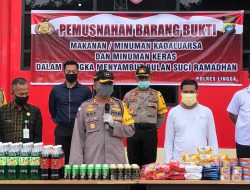 Polres Lingga Musnahkan Miras, Makanan dan Minuman Kadaluarsa Jelang Ramadan