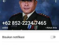 Nomor Ini Ngaku Dandim 0315/Bintan Minta Uang ke Sejumlah Orang