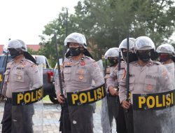 Polres Lingga Gelar Latihan Dalmas Jelang Pilkada