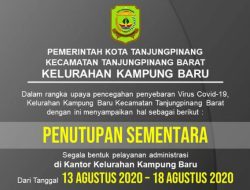 Seorang Pegawai Kontak dengan Pasien Positif COVID-19, Pelayanan di Kantor Kelurahan Kampung Baru Ditutup Sementara