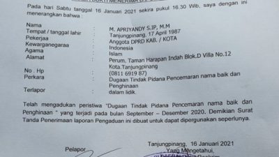 Dugaan Pencemaran Nama Baik dan Penghinaan, Apriyandy Laporkan Dua Wanita ke Polisi