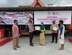 Polsek KKP Bagikan Sembako ke Masyarakat Sempena HUT Bhayangkara
