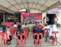 Sambut HUT Bhayangkara ke-75, Polsek Daik Lingga Gelar Vaksinasi Massal