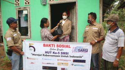 HUT ke-5, SMSI Natuna Gelar Bakti Sosial Pembagian Sembako