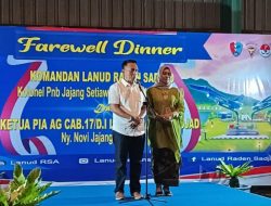 Gelar Farewell Dinner di Lanud RSA, Kolonel Jajang: Komandan Tanpa Prajurit Tidak Bisa Apa-apa