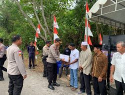Hari Bhayangkara ke 77, Polres Natuna Bangun Fasilitas Air Bersih dan Bagi Sembako