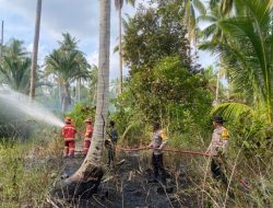 Gerak Cepat Polres Natuna Bangun Kolaborasi Dengan BPBD dan TNI, Padamkan Kebakaran Lahan