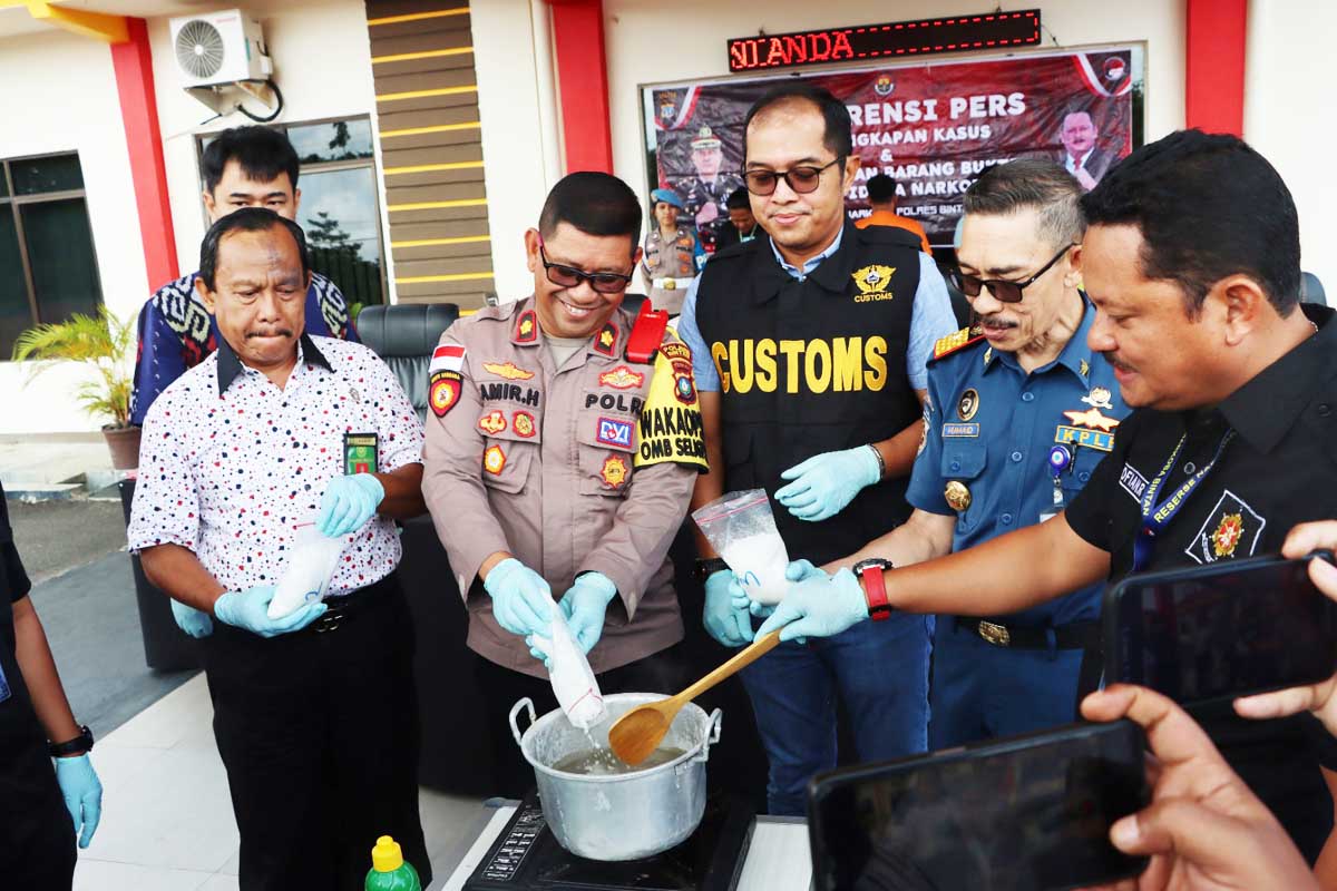 Polres Bintan Musnahkan 1 Kg Sabu