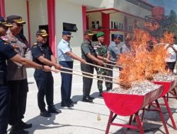 Ratusan Ribu Batang Rokok Ilegal Dimusnahkan di Natuna