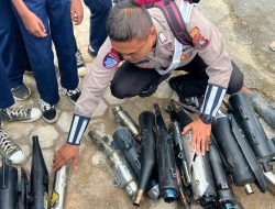 Polisi Sita 24 Knalpot Brong Milik Pelajar SMPN 7 Tanjungpinang