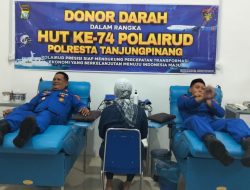 Sambut HUT Polairud Ke-74, Anggota Polairud Polresta Tanjungpinang Ikuti Donor Darah