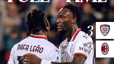 Drama Enam Gol, Cagliari Tahan Imbang AC Milan 3-3