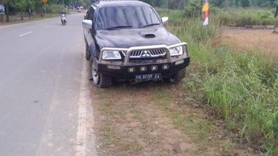 Pengemudi Mabuk Tabrak Pembatas Jalan di Lintas Timur Bintan