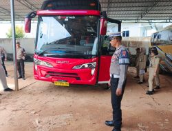 Satlantas Polresta Tanjungpinang Gelar Pemeriksaan Ramcek Bus Jelang Mudik