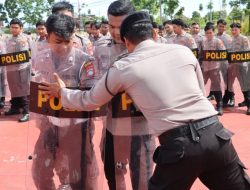 Siaga Unjuk Rasa Hari Buruh, Personel Polres Bintan Latihan Pengendalian Massa