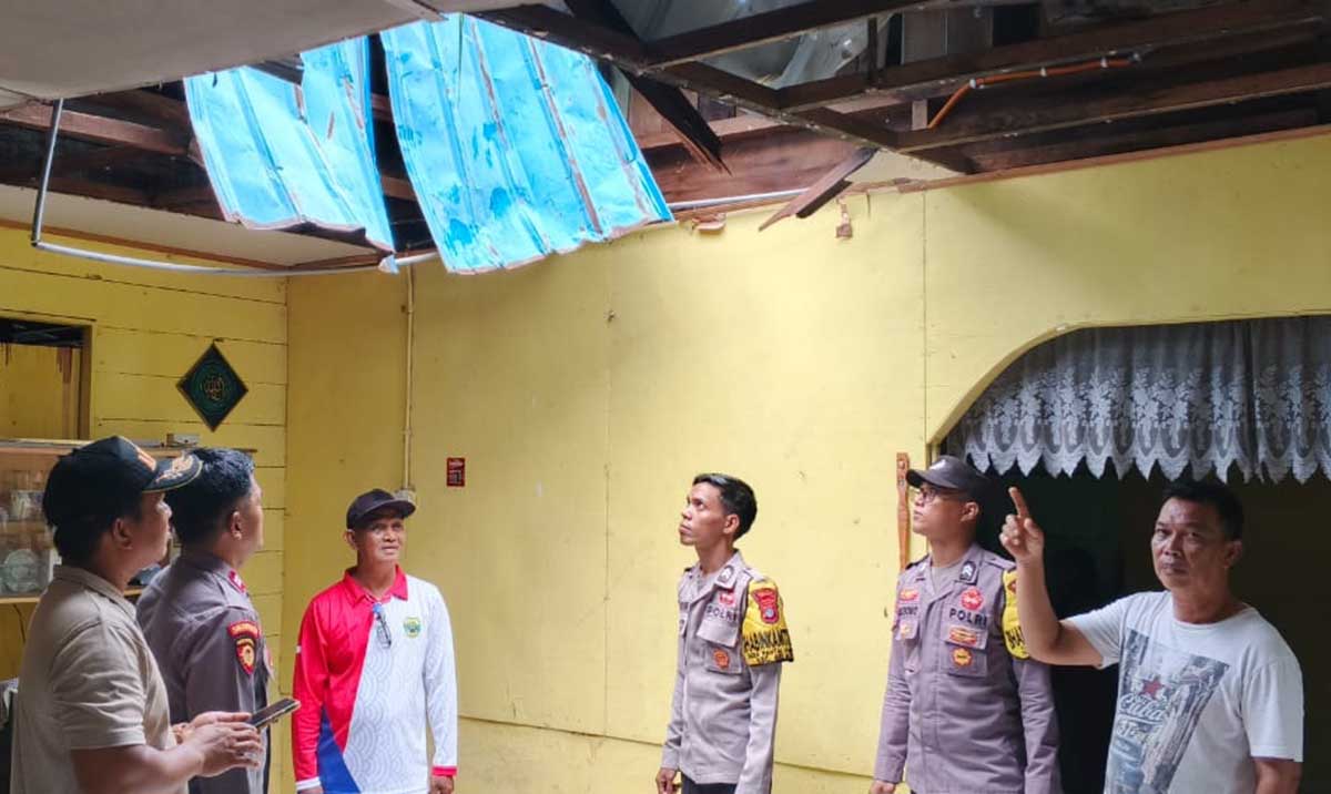 Cuaca Ekstrem, Pohon Kelapa Tumbang Timpa Rumah Warga di Lingga