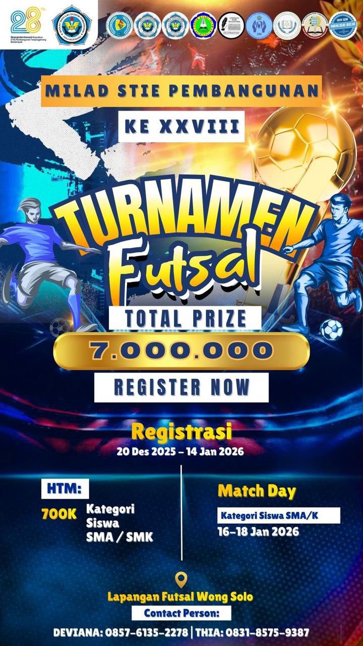 Rayakan Milad ke-28, STIE Pembangunan Gelar Turnamen Futsal Antar Pelajar se-Kepri. Dok : Istimewa