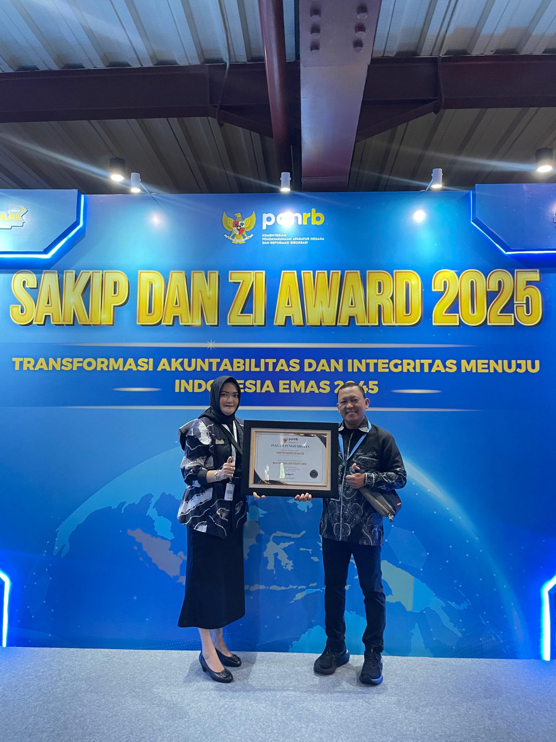 Bintan Raih Predikat WBK pada SAKIP dan ZI Awards Kementerian PANRB RI. Dok : Kominfo Kabupaten Bintan