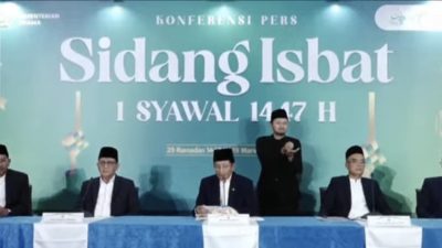 Tok ! Pemerintah Tetapkan Idul Fitri 1447 H Jatuh pada 21 Maret 2026. Dok : Live youtube