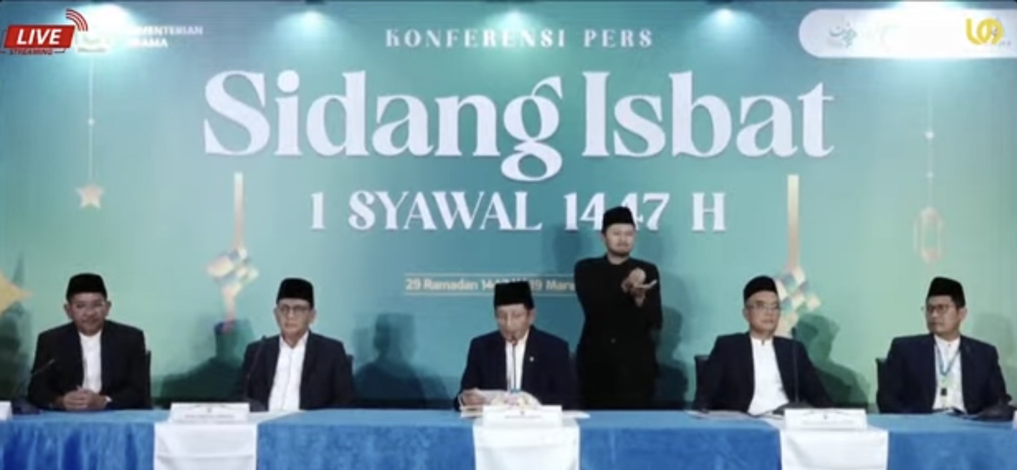 Tok ! Pemerintah Tetapkan Idul Fitri 1447 H Jatuh pada 21 Maret 2026. Dok : Live youtube