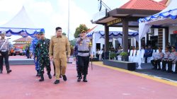 Bupati Roby Pimpin Apel Gelar Pasukan Ops Ketupat Seligi 2026 di Mapolres Bintan. Dok : Kominfo Kabupaten Bintan
