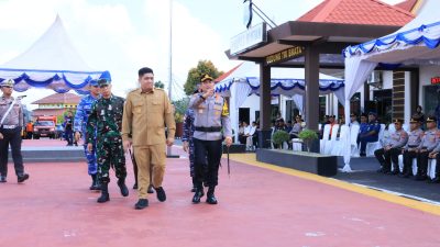 Bacakan Amanat Kapolri, Bupati Roby Pimpin Apel Gelar Pasukan Ops Ketupat Seligi 2026 di Mapolres Bintan