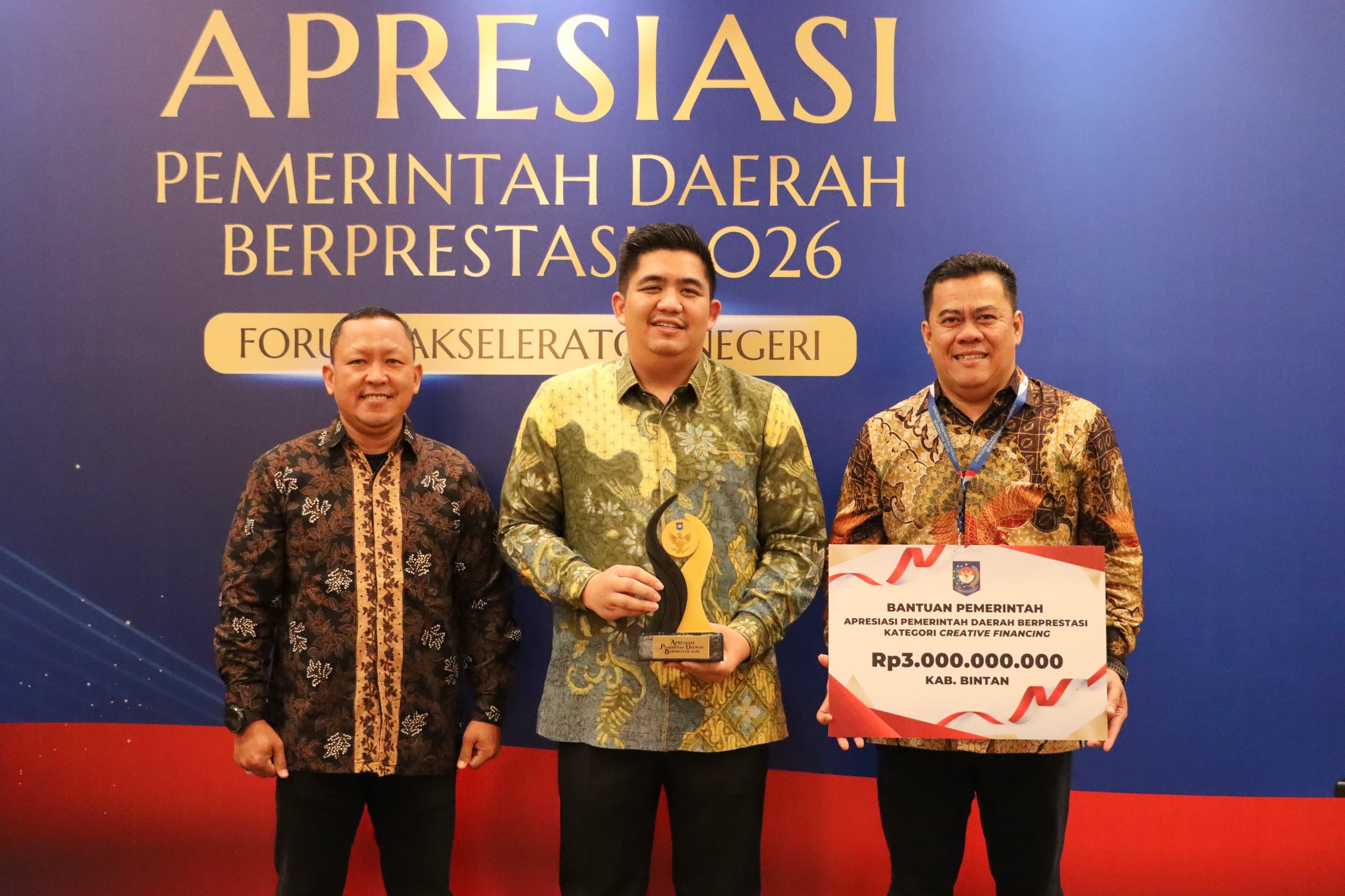 Bintan Raih Terbaik I di Ajang Apresiasi Pemerintah Daerah Berprestasi 2026. Dok : Kominfo Kabupaten Bintan