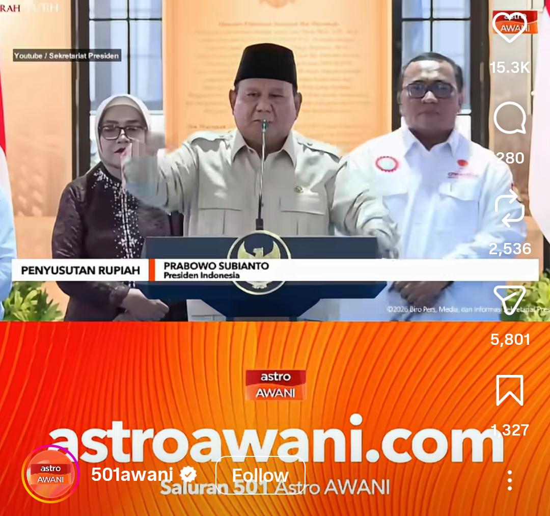 Media Malaysia Soroti Pernyataan Prabowo soal Dolar, Kolom Komentar Dipenuhi Netizen Indonesia. Dok : Istimewa